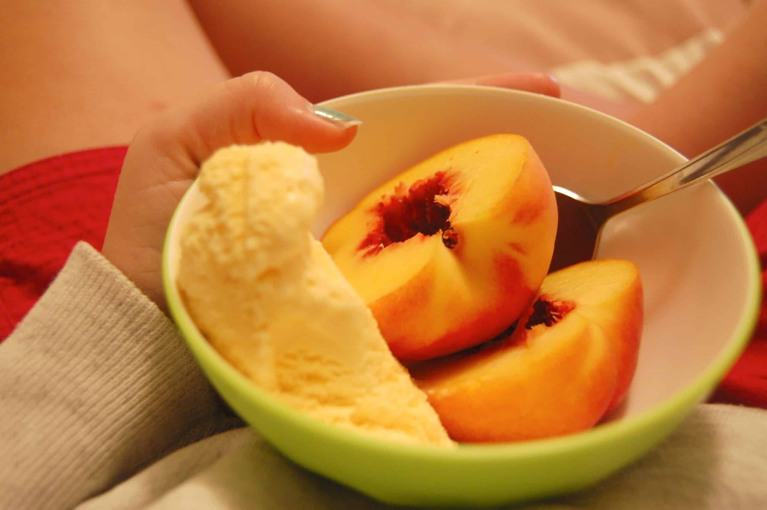 helado de durazno y lavanda